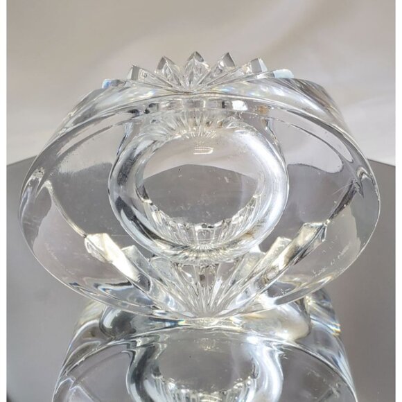 Vintage Mikasa Votive Candle Holder Lead Crystal Cut Clear Glass Heavy - Picture 7 of 7